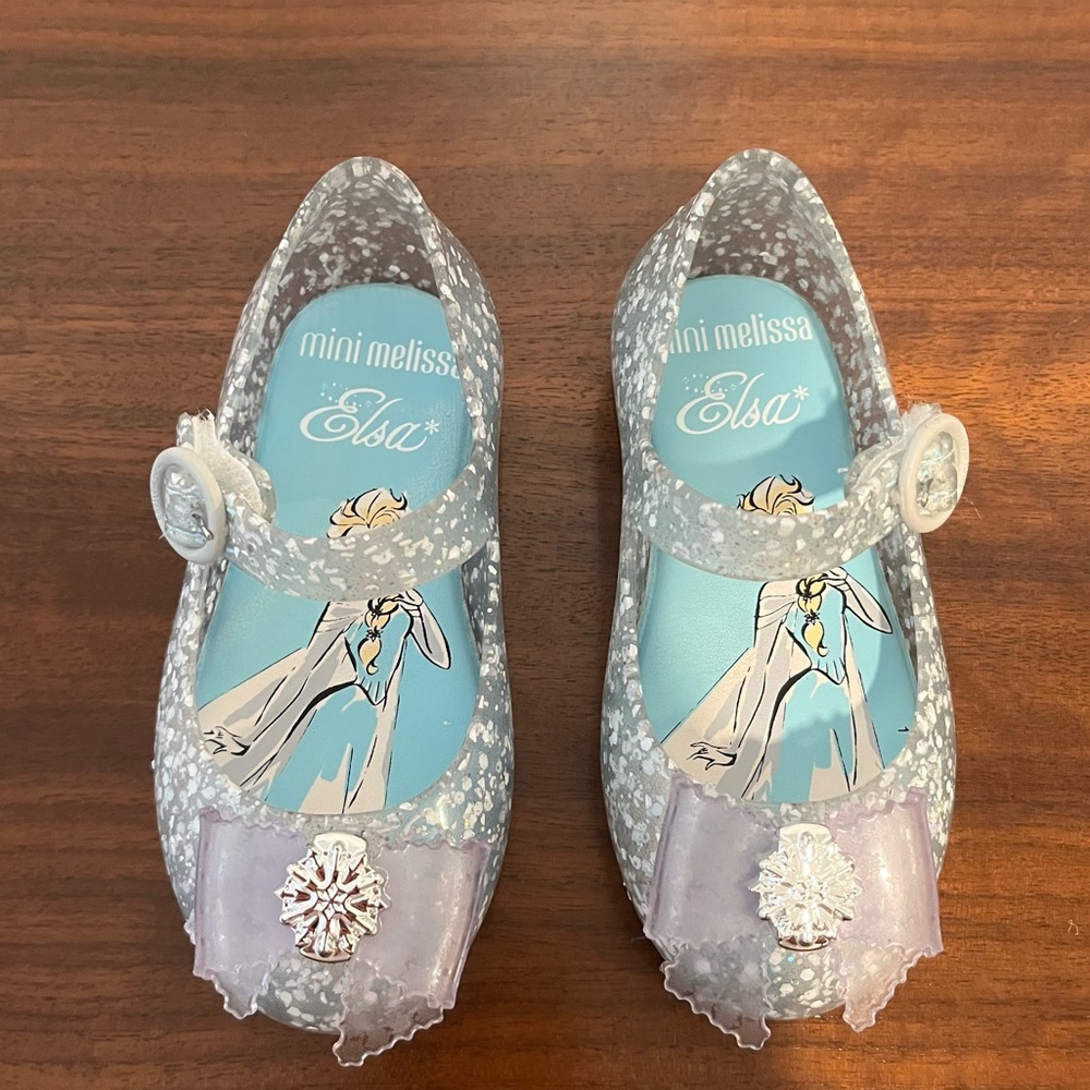 Mini Melissa Elsa Frozen flats size 7 toddler